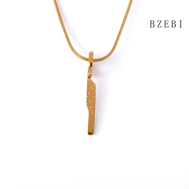 18k Gold Plated Cubic Zirconia A knife Necklace for Women with Box