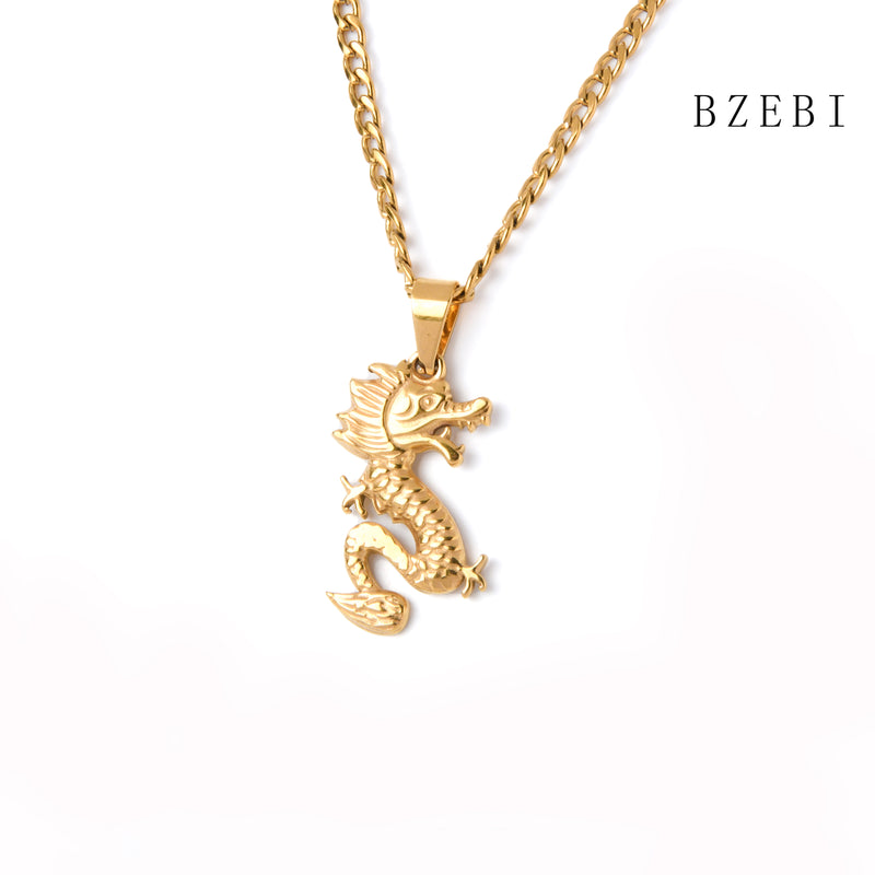 18k Gold Plated Cubic Zirconia dragon Necklace for Women with Box