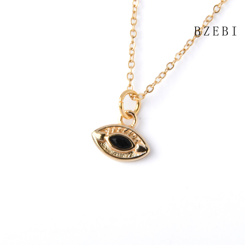 18k Gold Plated Cubic Zirconia The Devil's Eye Necklace for Women with Box