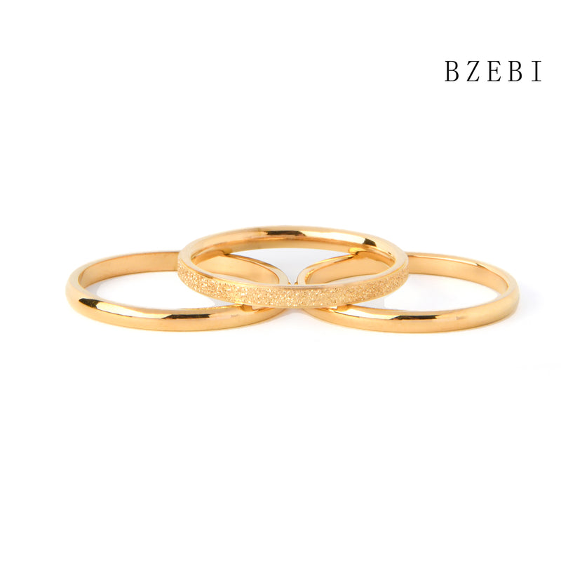 18k Gold Plated Cubic Zirconia Multiple superposition Rings for Women with Box