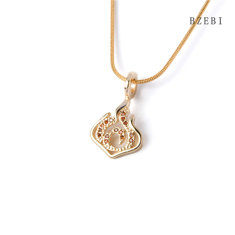 18k Gold Plated Cubic Zirconia lotus Necklace for Women with Box