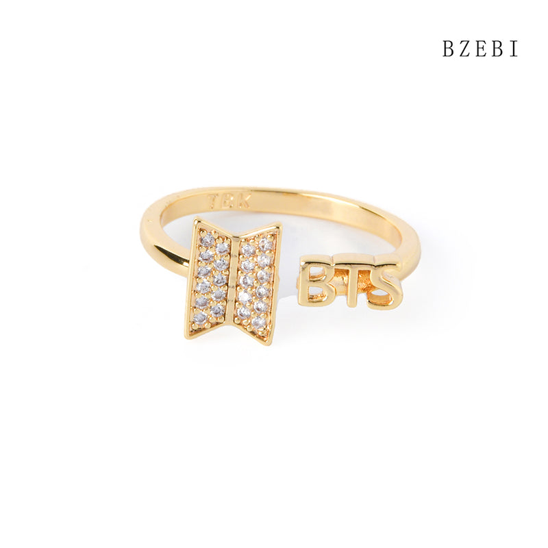 18k Gold Plated Cubic Zirconia Full drill Rings for Women with Box