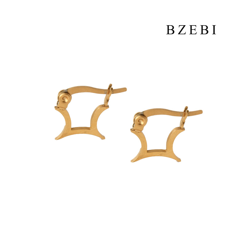 BZEBI 18k Gold Plated Cubic Zirconia Simple pop fashion Stud Earrings for Women with Box