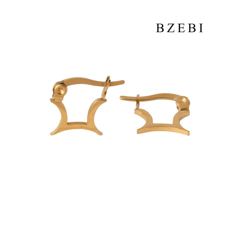 BZEBI 18k Gold Plated Cubic Zirconia Simple pop fashion Stud Earrings for Women with Box