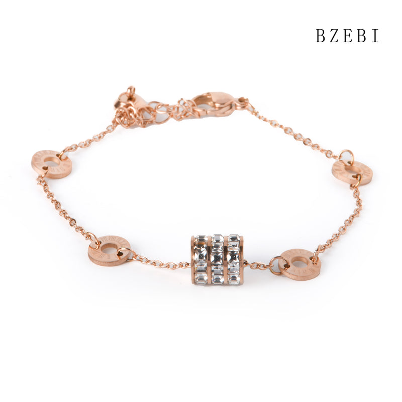 18k Gold Plated Cubic Zirconia ring Bracelet for Women with Box