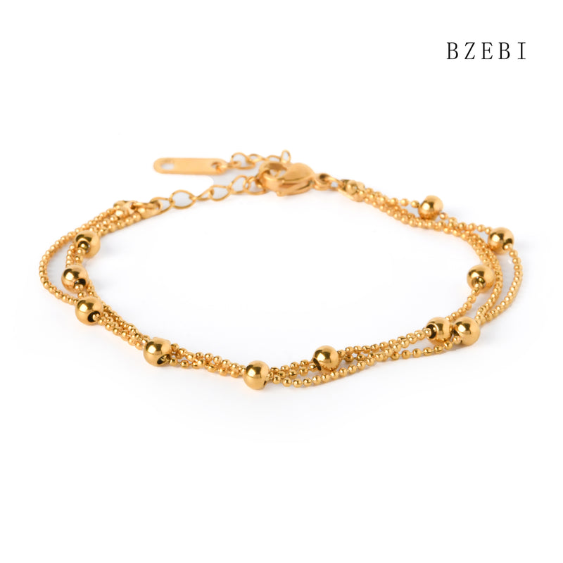 18k Gold Plated Cubic Zirconia Round ball splicing Bracelet for Women with Box