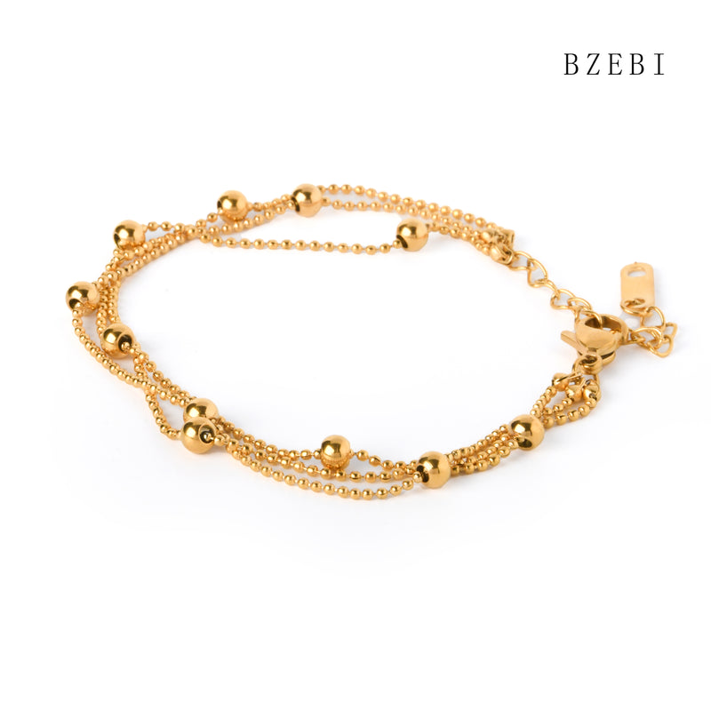 18k Gold Plated Cubic Zirconia Round ball splicing Bracelet for Women with Box