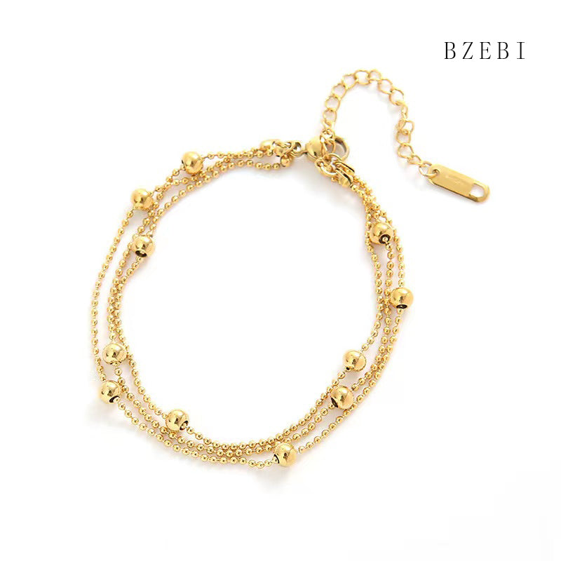 18k Gold Plated Cubic Zirconia Round ball splicing Bracelet for Women with Box