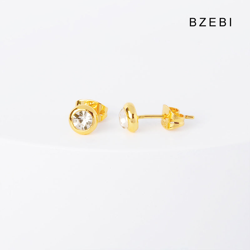 BZEBI 14k round fashion design earrings