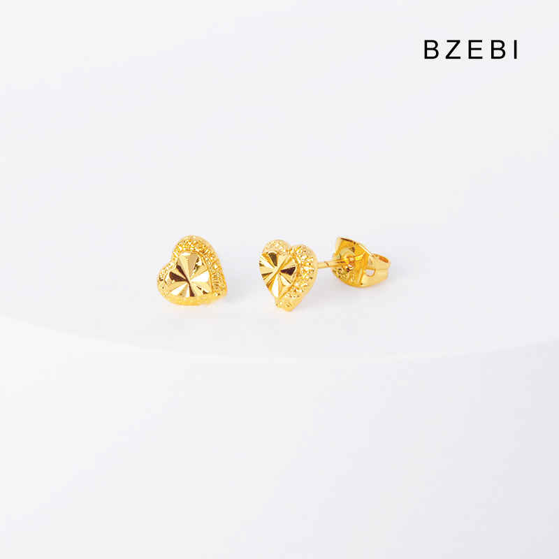 BZEBI 14k love solid fashion earrings women