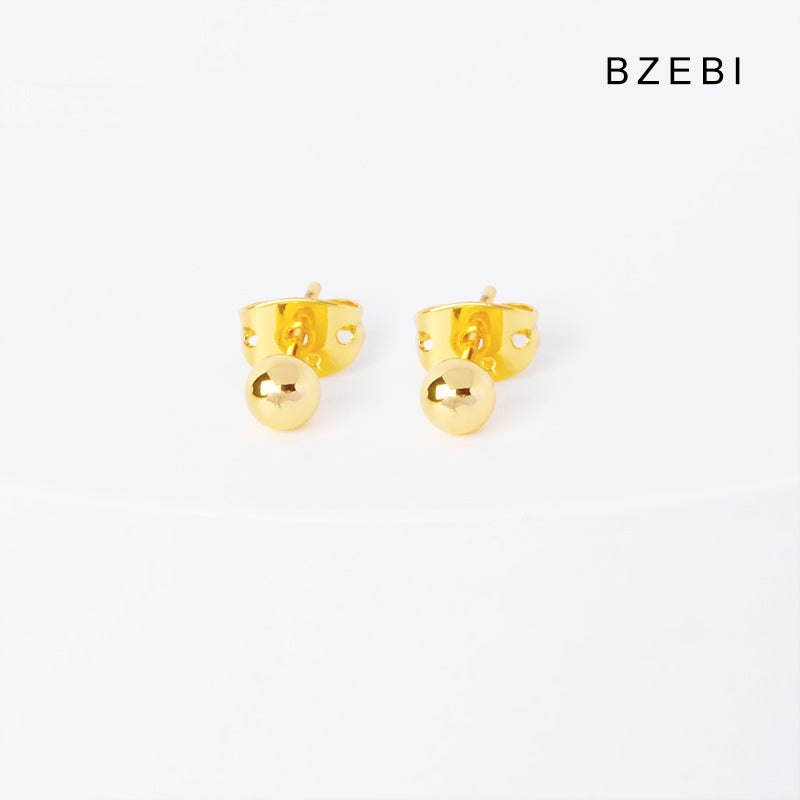 BZEBI 14k round ball fashion design earrings