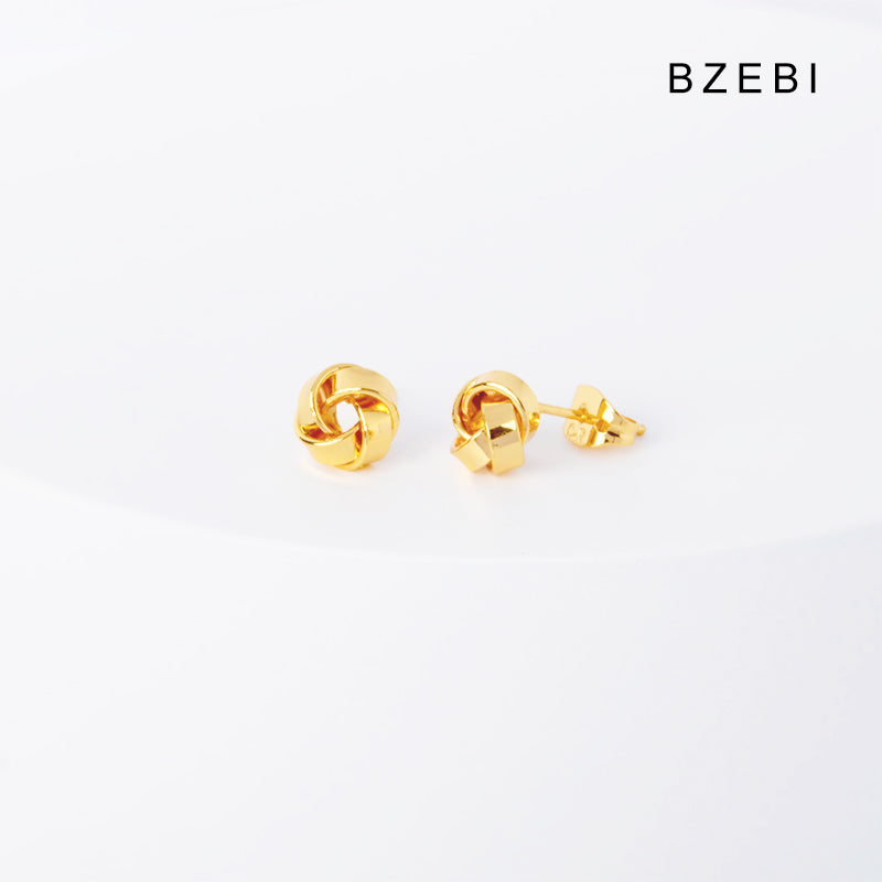 BZEBI 14k spiral ring fashion earrings women