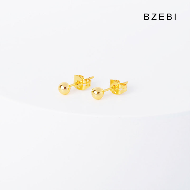 BZEBI 14k round ball fashion design earrings