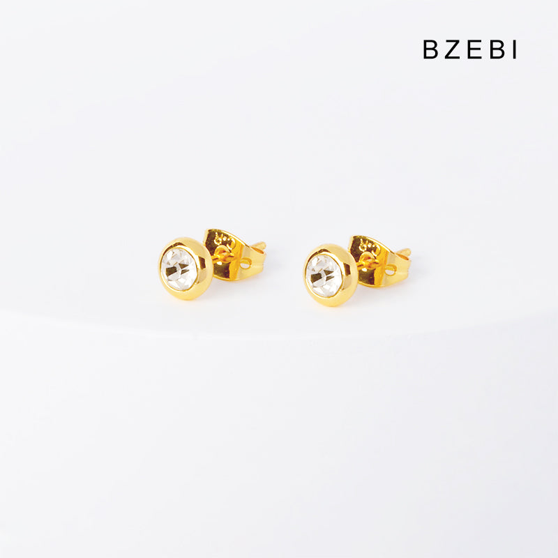 BZEBI 14k round fashion design earrings