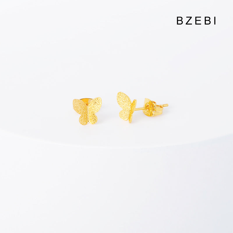 BZEBI 14k Butterfly Fashion Design Earrings