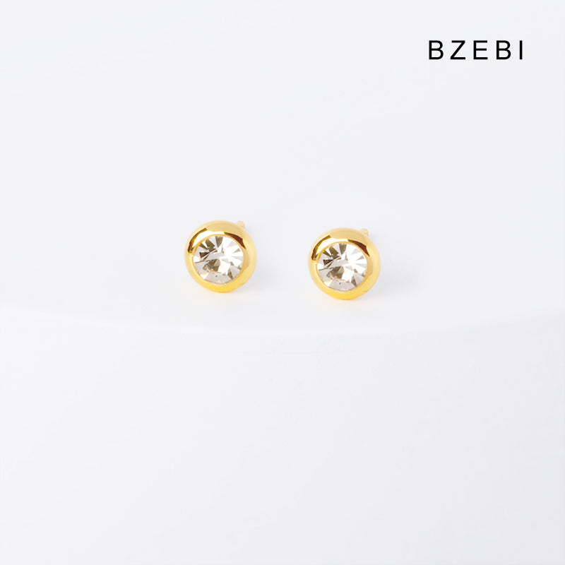 BZEBI 14k round fashion design earrings